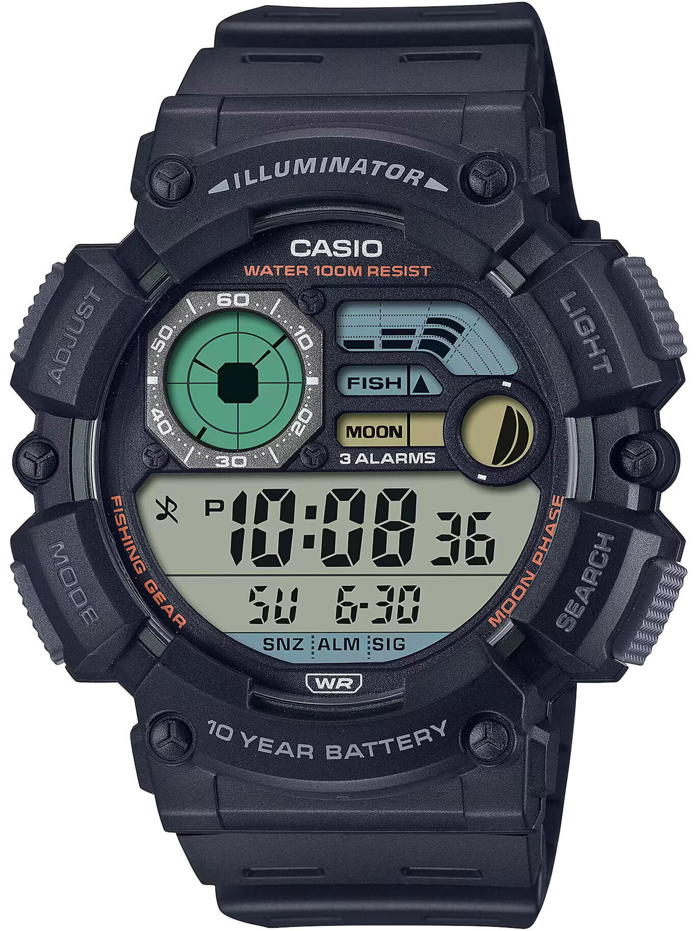 Casio digitálne pánske hodinky s mesačnou fázou WS-1500H-1A + krabica