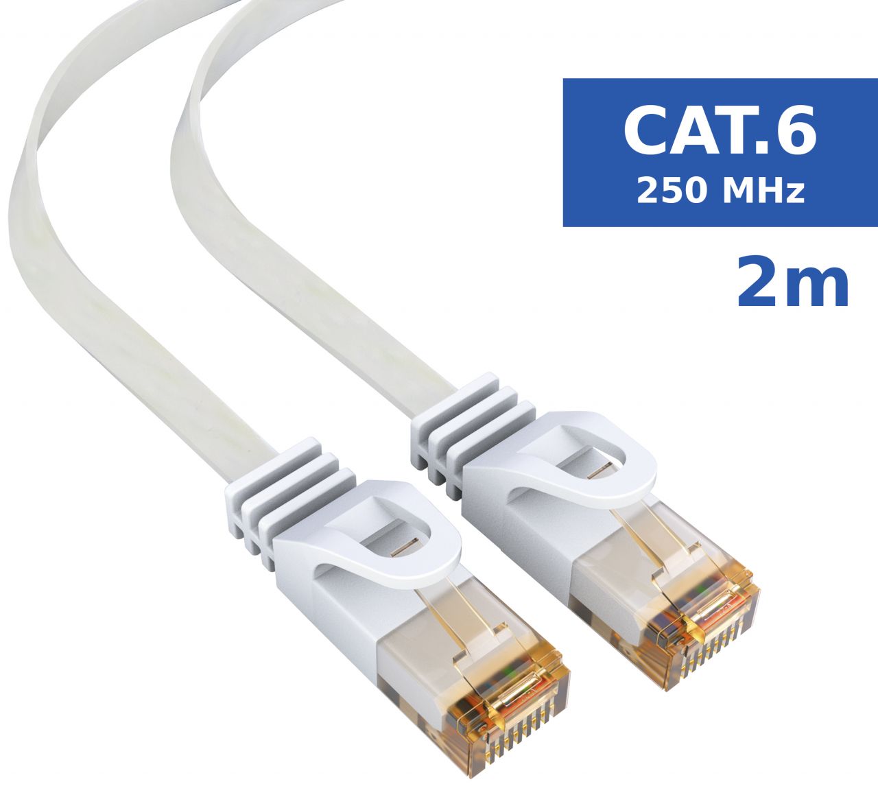 mumbi 2m CAT 6 Netzwerkkabel Flachkabel Patchkabel Kabel LAN DSL RJ45 schwarz 