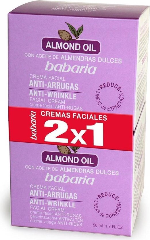 Babaria Almond Aceite Facial Crema Anti-Arrugas 200Ml + Aceite Facial Crema Anti-Arrugas 50Ml