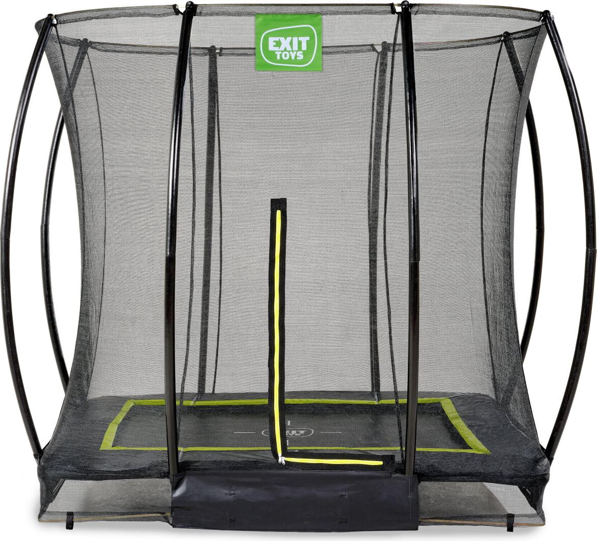 EXIT Silhouette Trampolína 153 x 214 cm, s bezpečnostnou sieťou, trampolína na zem, obdĺžniková, pre deti, čierna