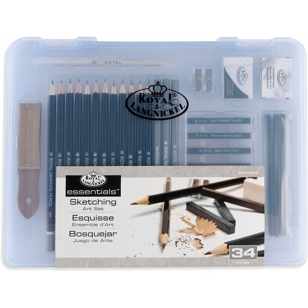 ROYAL & LANGNICKEL Skizzierset in Kunststoffbox 34 Stück
