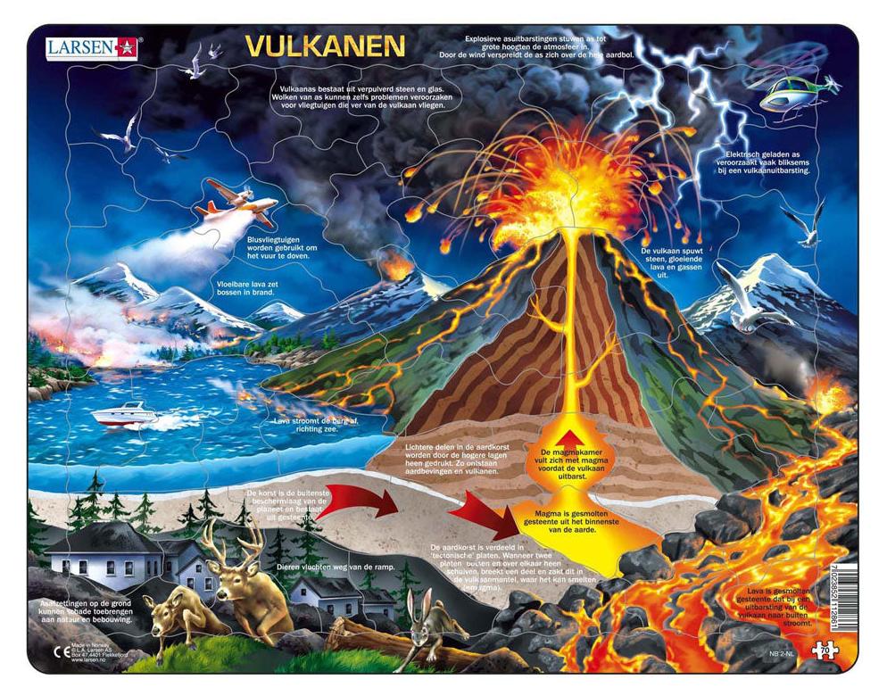 Larsen Jigsaw Puzzle Vulkane, 70tlg. LA-NB2-NL