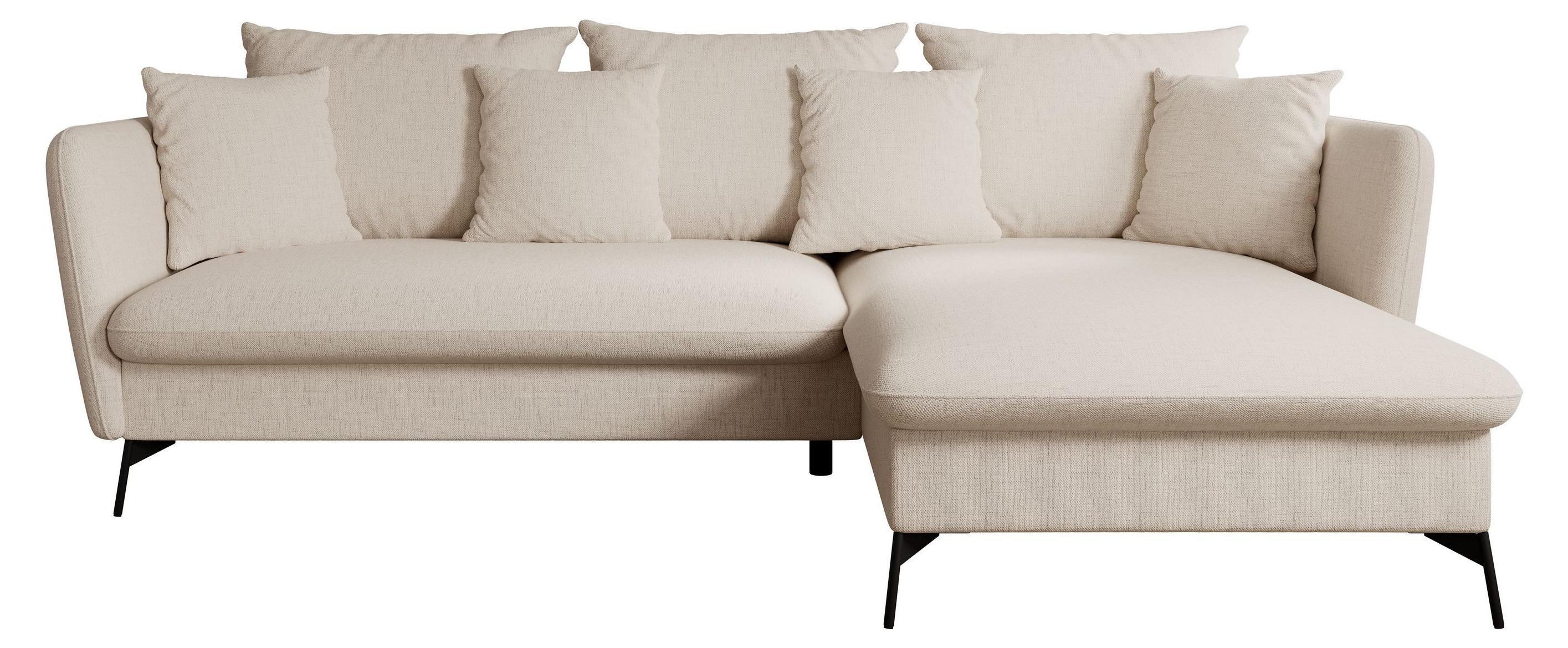 Masseno Ecksofa FERRO mit Schlaffunktion L-Form, Sofa mit Bettkasten, Wohnzimmersofa, Couch, Soffa, Bettsofa, Couchgarnitur- Creme, MOLLY 02 NAROZNIK VITON R-S MOLLY 02