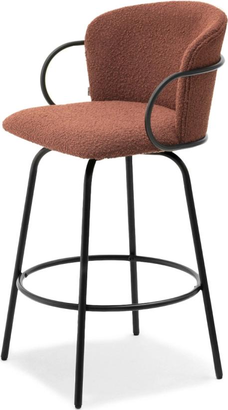 VENETI Barhocker MAKRINA - Kupfer / Schwarz 140-12-01185