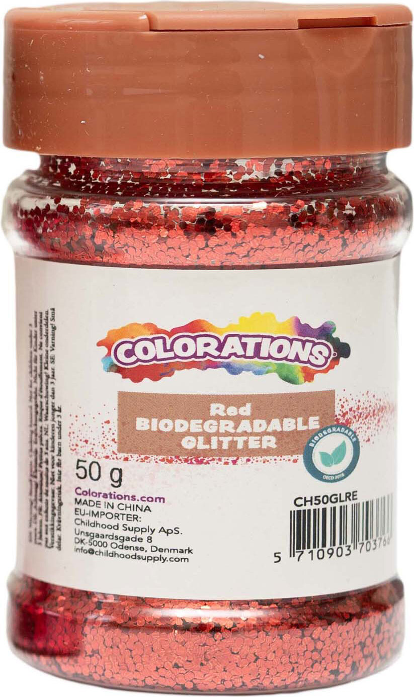Colorations biologisch abbaubarer Glitzer rot 50g Bastelmaterial 6040349