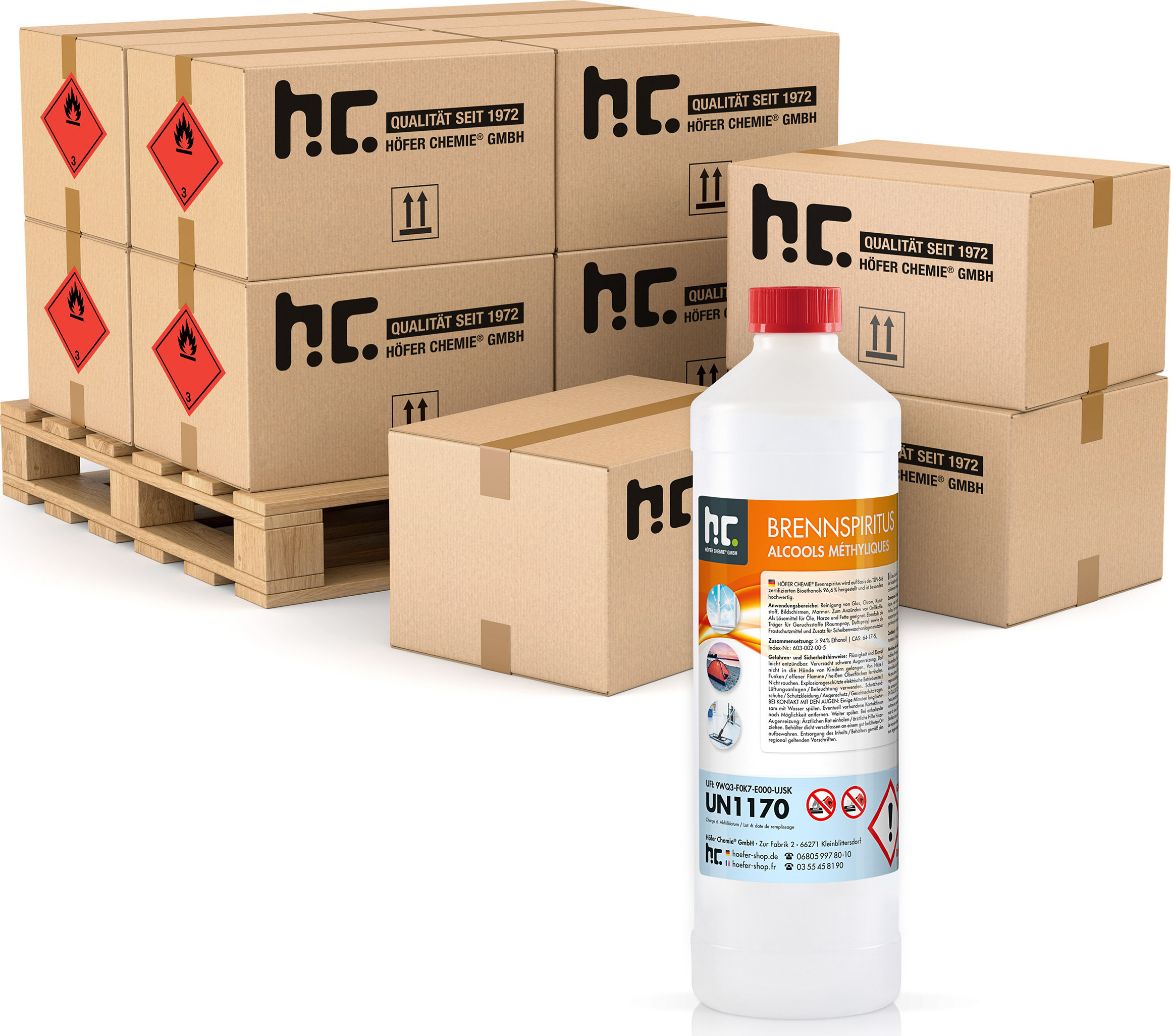 Höfer Chemie 540x 1 L Brennspiritus 94%