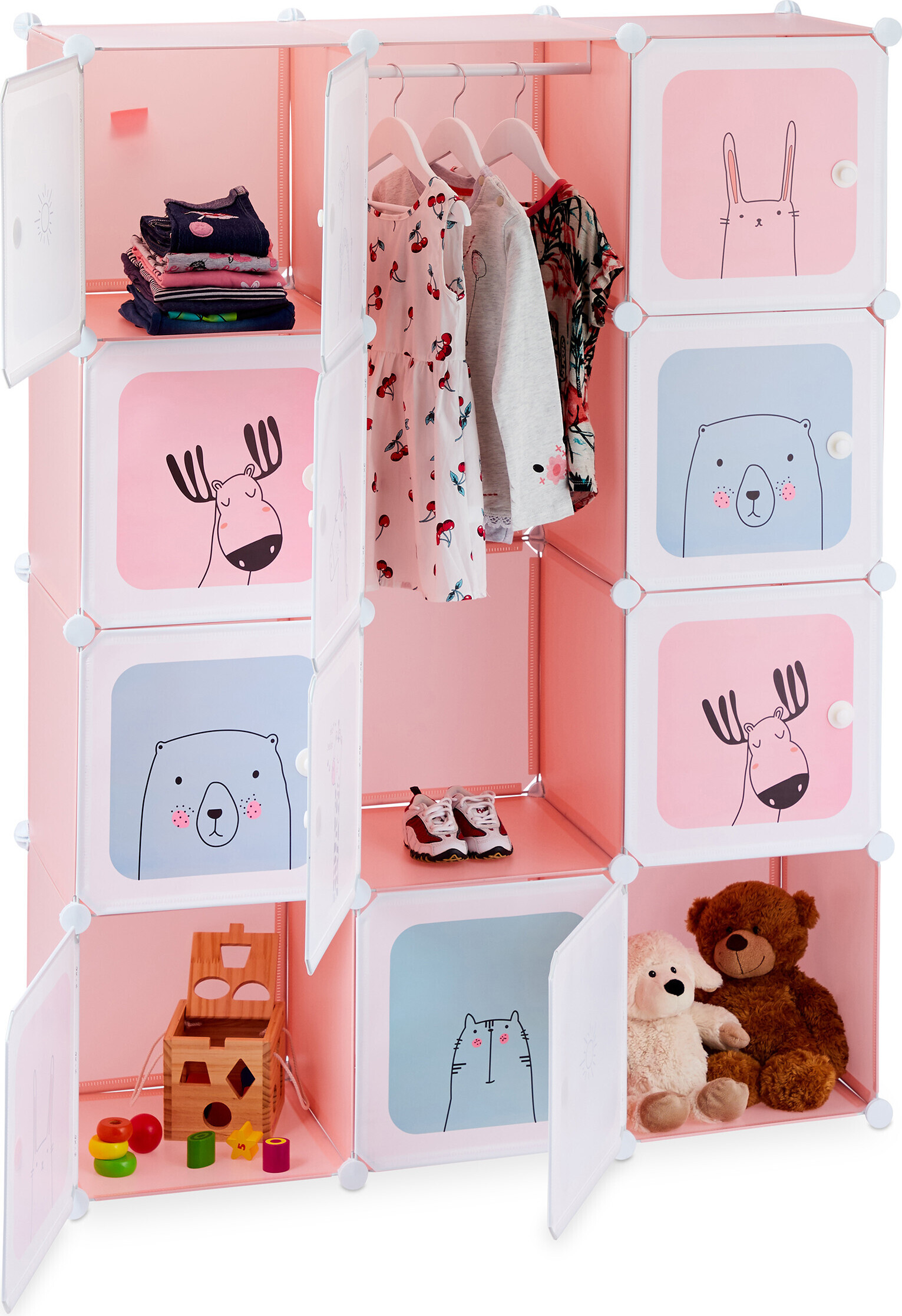 Relaxdays Étagère modulable enfant, rose, 110x37x145cm au meilleur prix sur Relaxdays Étagère modulable enfant, rose, 110x37x145cm au meilleur prix sur