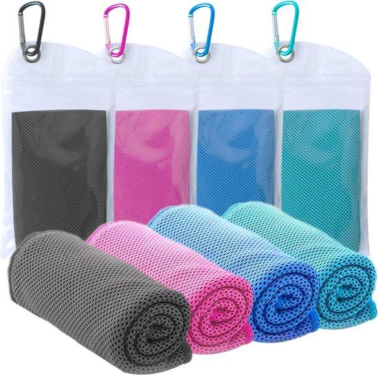 Famanu 40 x 30 cm, kühlende Handtücher, 4 Stück, kühlende Handtücher für Hals und Gesicht, Fitnesshandtücher, weiche, kühlende Handtücher für Training, Yoga