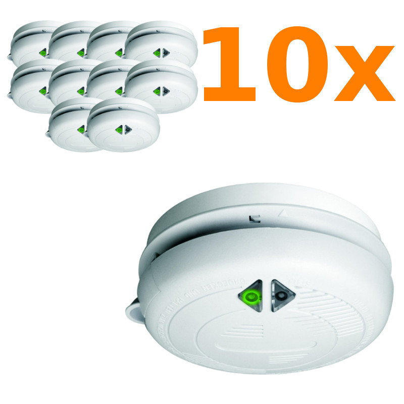 Smartwares 10 Rauchmelder Elro RM230 Feuermelder für frühzeitige Raucherkennung weiss 640002300010