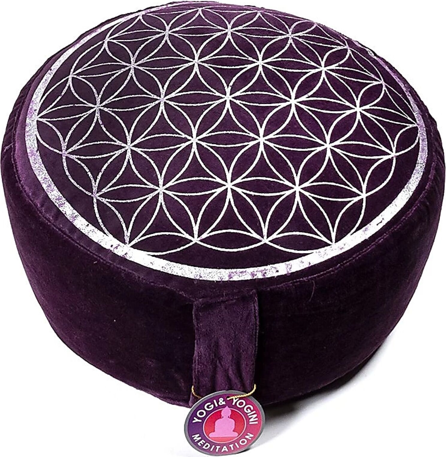 Bahadra Meditationskissen Vintage-Look violett Blume des Lebens -- ±2300 g