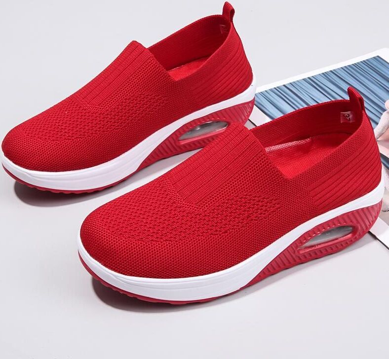 TUINANLE Laides Atmungsaktive Loafers Lässiger Sport-Sneaker, 36, Rot