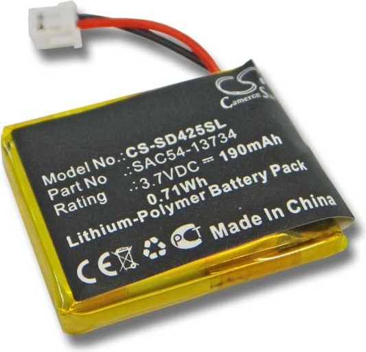 vhbw Akku kompatibel mit SportDog FieldTrainer 425S, FT-125 transmitter, FieldTrainer 425 Hundehalsband Hunde-Trainer (190 mAh, 3,7 V, Li-Polymer)