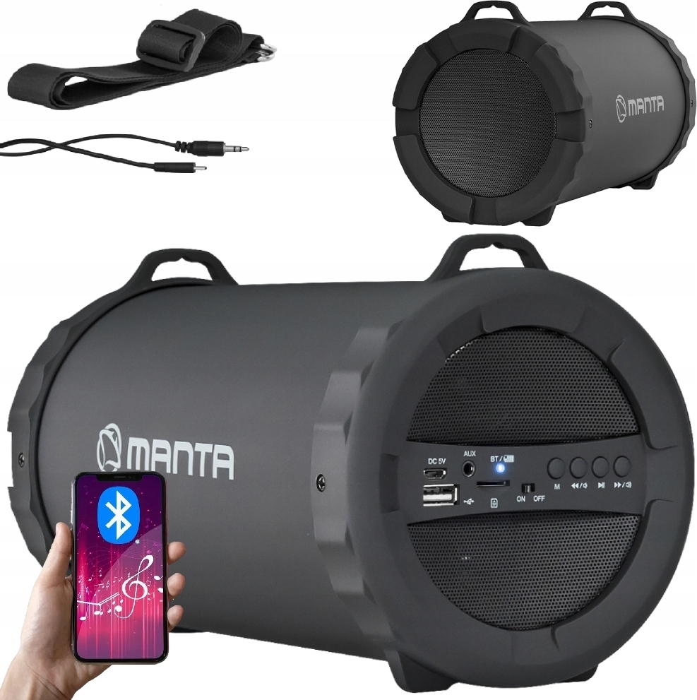 Tragbarer Bluetooth Lautsprecher Manta Pipe Spk204Fm Subwoofer Usb Fm Auxin Tuba BELLA-T-0207