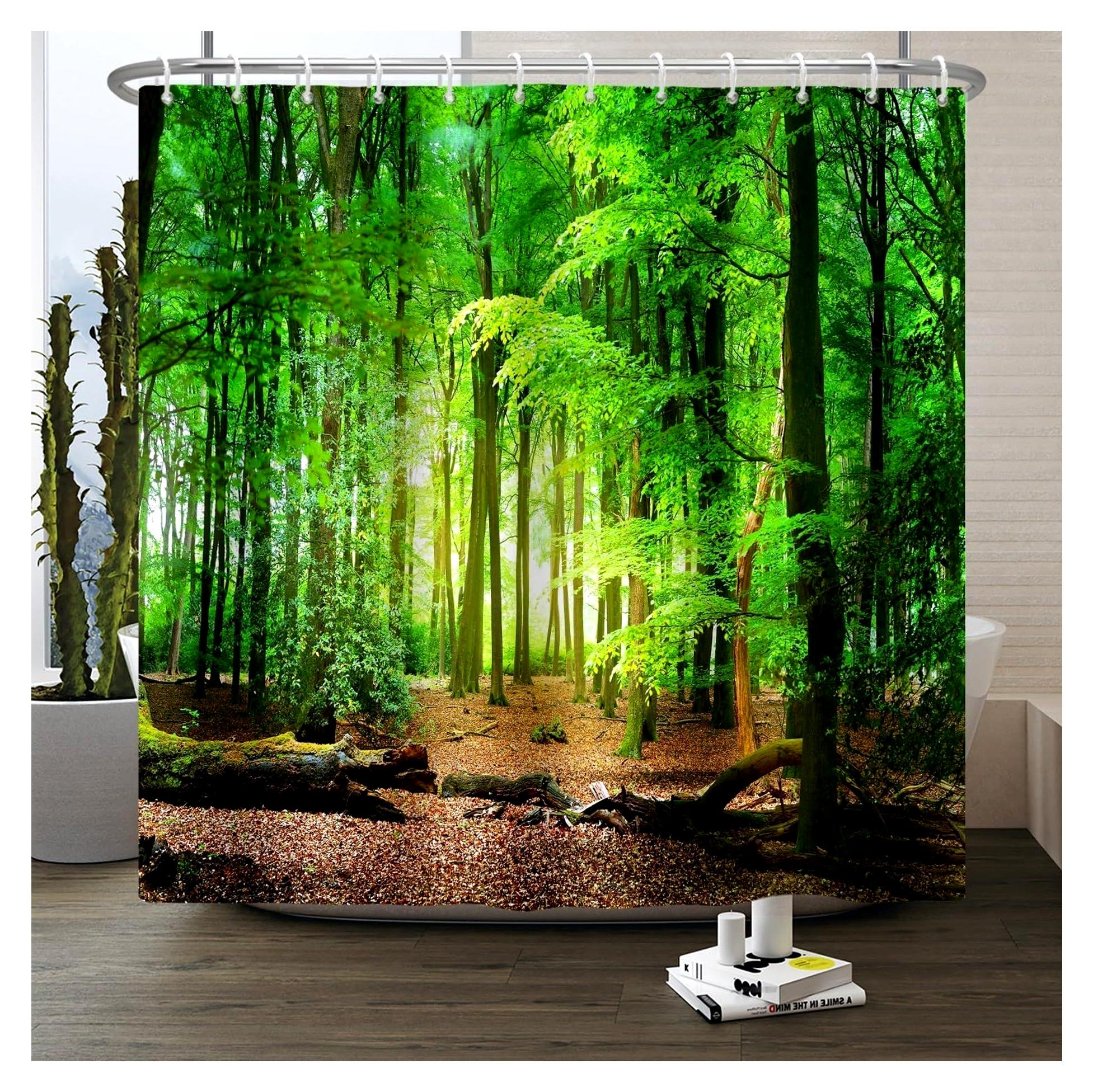 Markenlos Duschvorhang Naturlandschaft 3D Landschaften 180x180cm