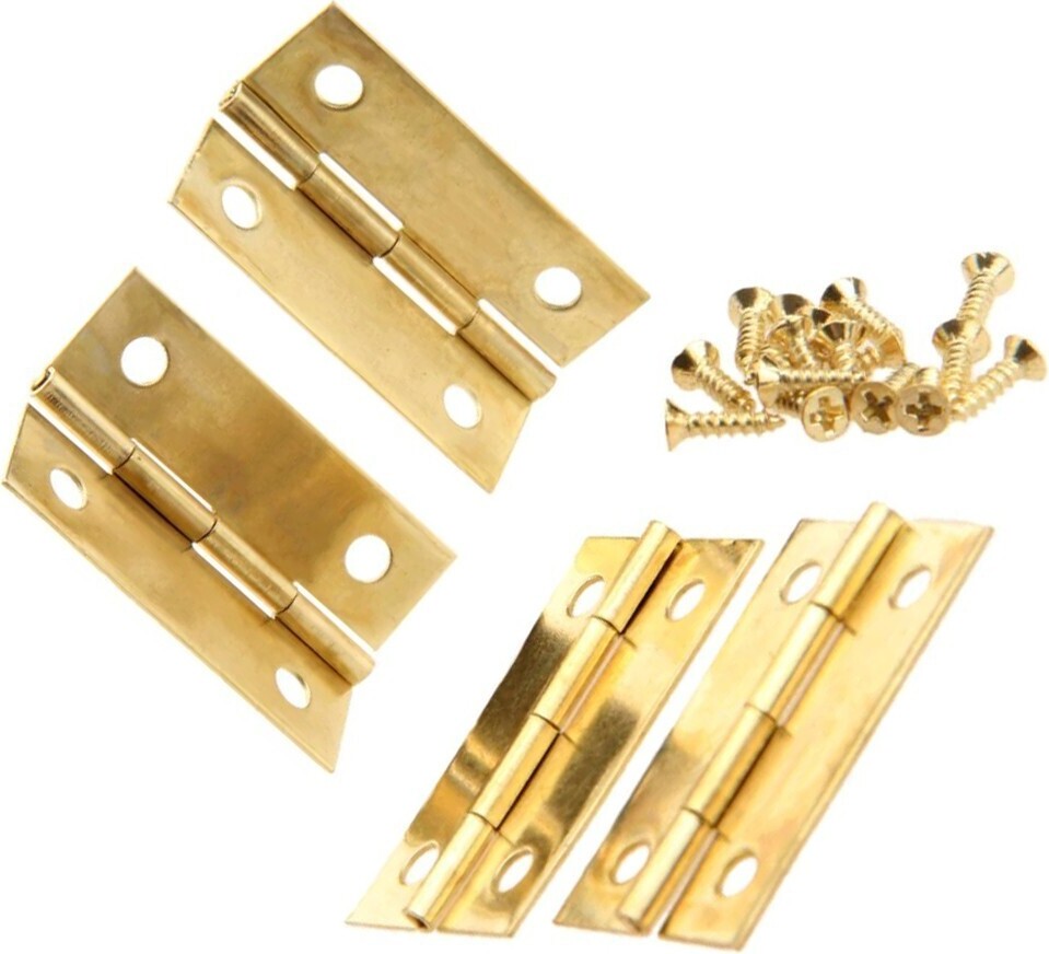 WTD Deutschland Set mit 16 Scharnieren, Gold, 34x22 mm WD1571081506