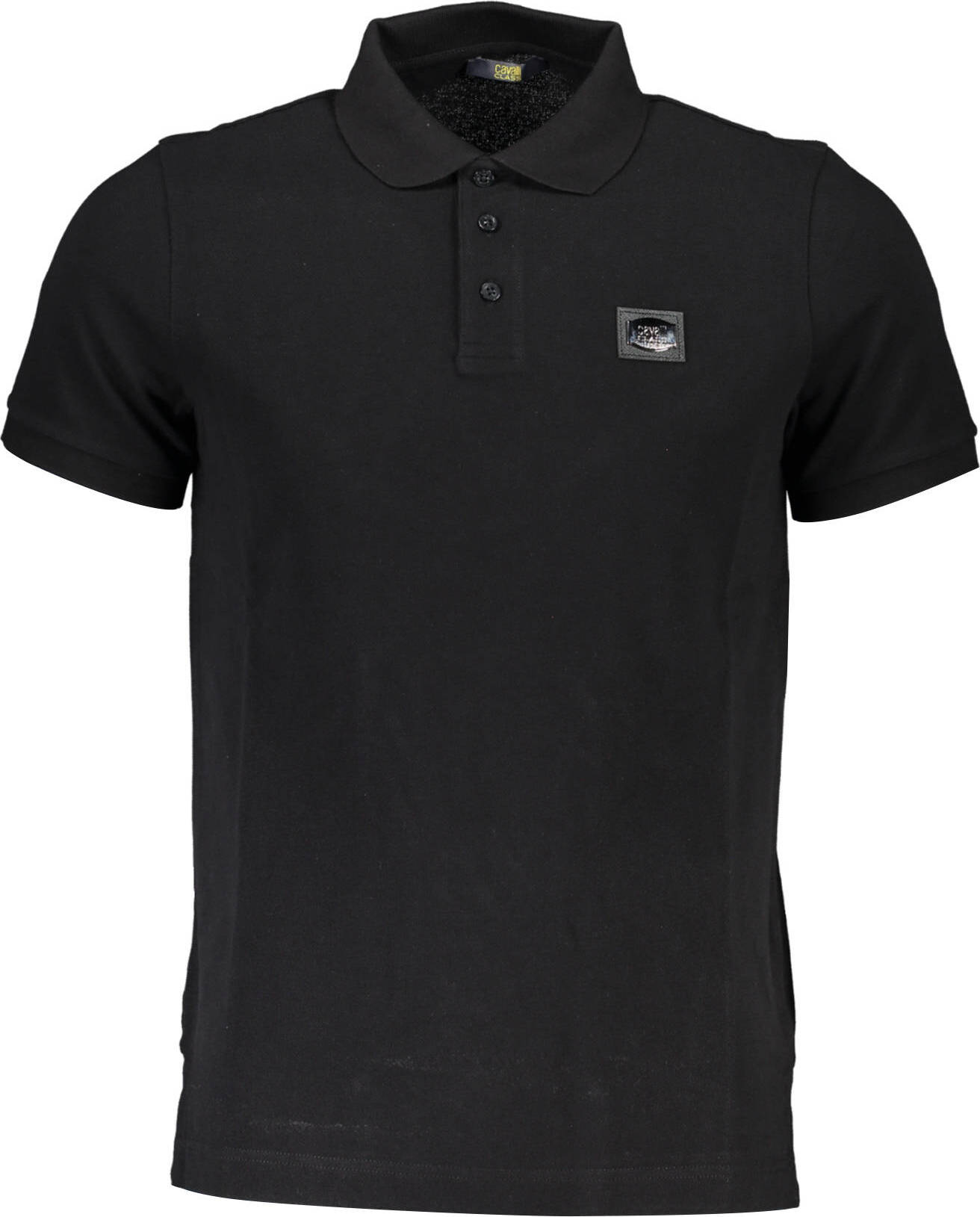 Cavalli Class Kurzarm Polo mit Print und Logo 3 Knpfe Schwarz : Größe - M Größe: M QXT64BKB010_8CA37A4_NERO05051_M