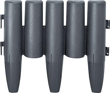 Bordo per prato Effetto pietra Bordo per aiuola Bordo per prato Plastica PP per giardino, prato LxA 25x23 cm 30 pezzi/7,5 M Antracite | Leroy Merlin
