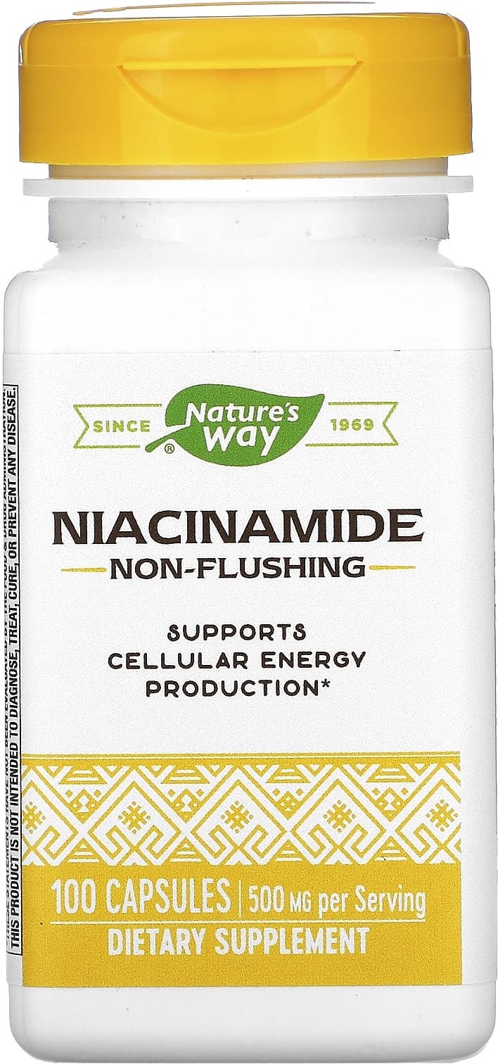 Nature's Way, Niacinamid, nicht spülend, 500 mg, 100 Kapseln