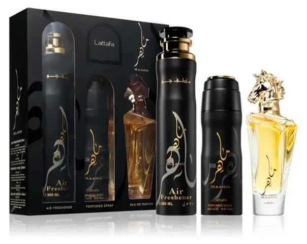 Lattafa Maahir Set Edp 100 Desodorante 200 Room 300ml