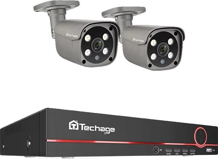 Bezpečnostný kamerový systém, rozlíšenie 5MP, možnosť nočného videnia, 8CH 2ks 5MP kamery, 3T（Vonkajšie športy）, zástrčka EÚ