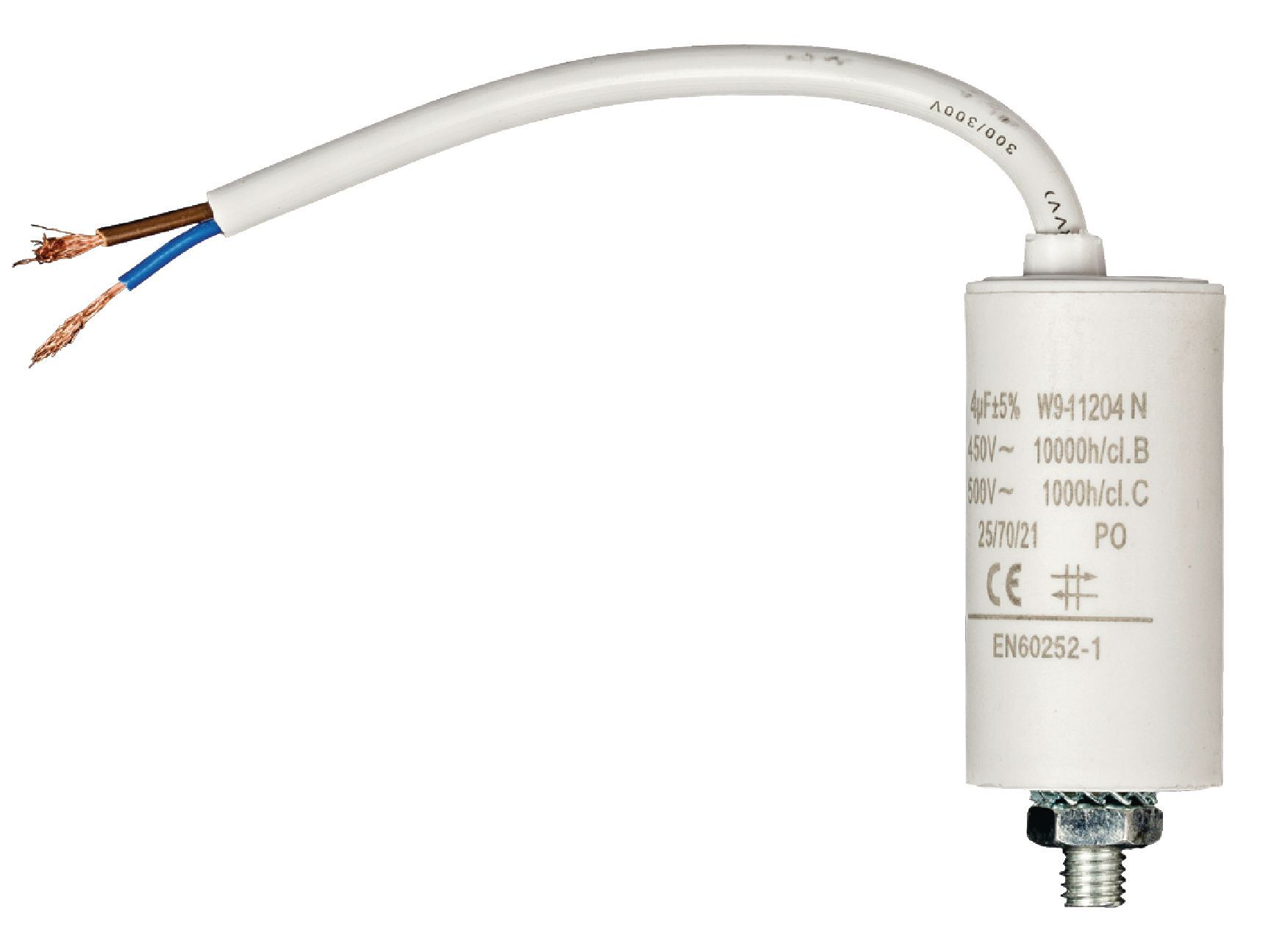 daniplus Kondensator Motorkondensator Anlaufkondensator Arbeitskondensator mit Kabel 450V 4 µF