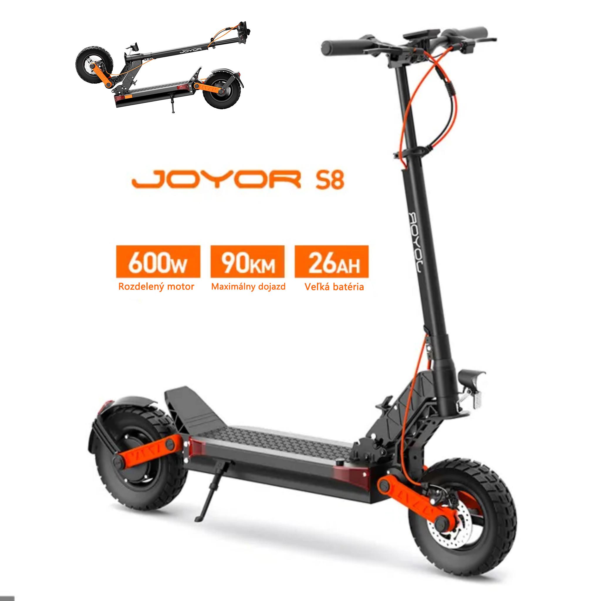 JOYOR S8 Skladateľný Elektrický kolobežka - 600W Motor 48V26AH Batéria 10-palcové Pneumatiky Mechanické Disk Brzdy - Čierna