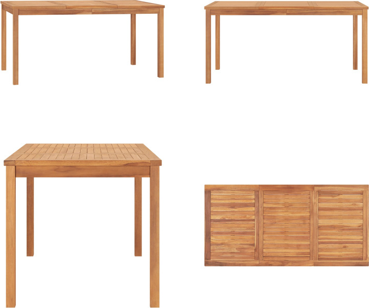 vidaXL Garten Esstisch 160x80x77 cm Massivholz Teak - Esstisch - Esstische - Holztisch - Holztische
