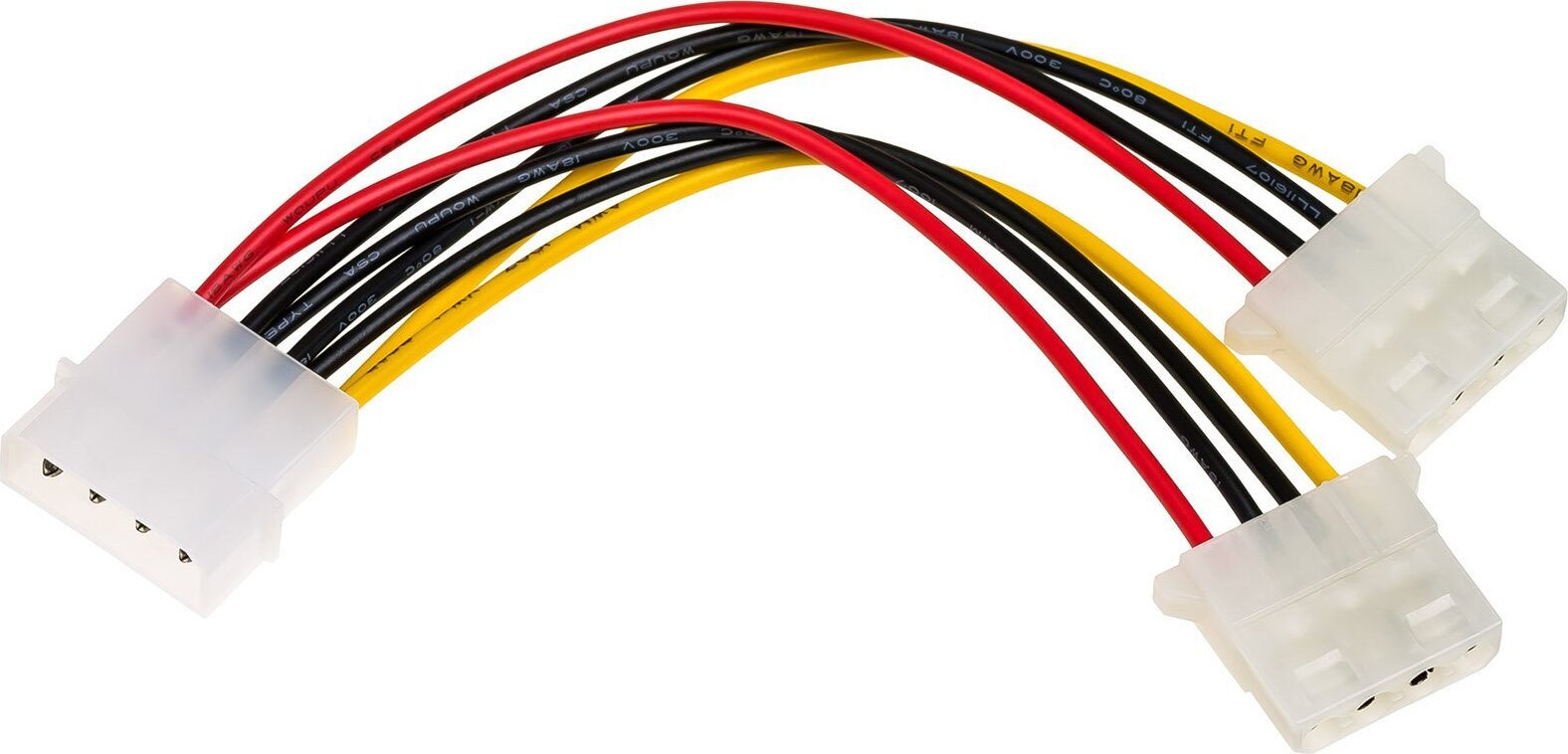 Akyga AK-CA-15, 0,15 m, Molex (4-pin), 2 x Molex (3-pin), 86 mm, 103 mm, 1,1 cm
