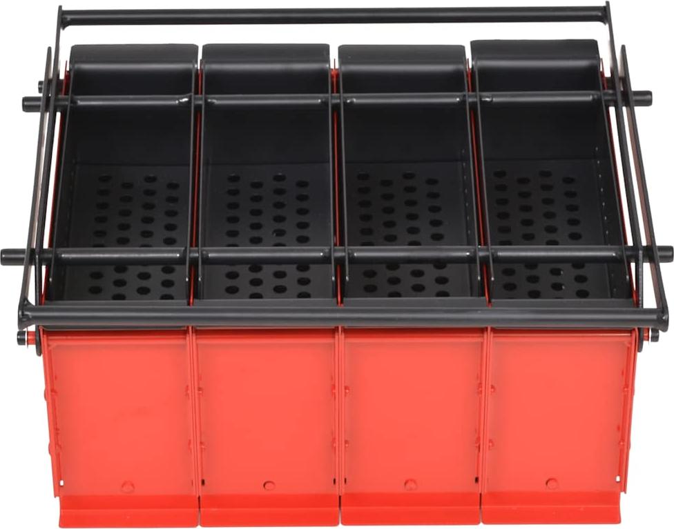vidaXL Papierbrikettpresse Stahl 38x31x18 cm Schwarz und Rot 142922