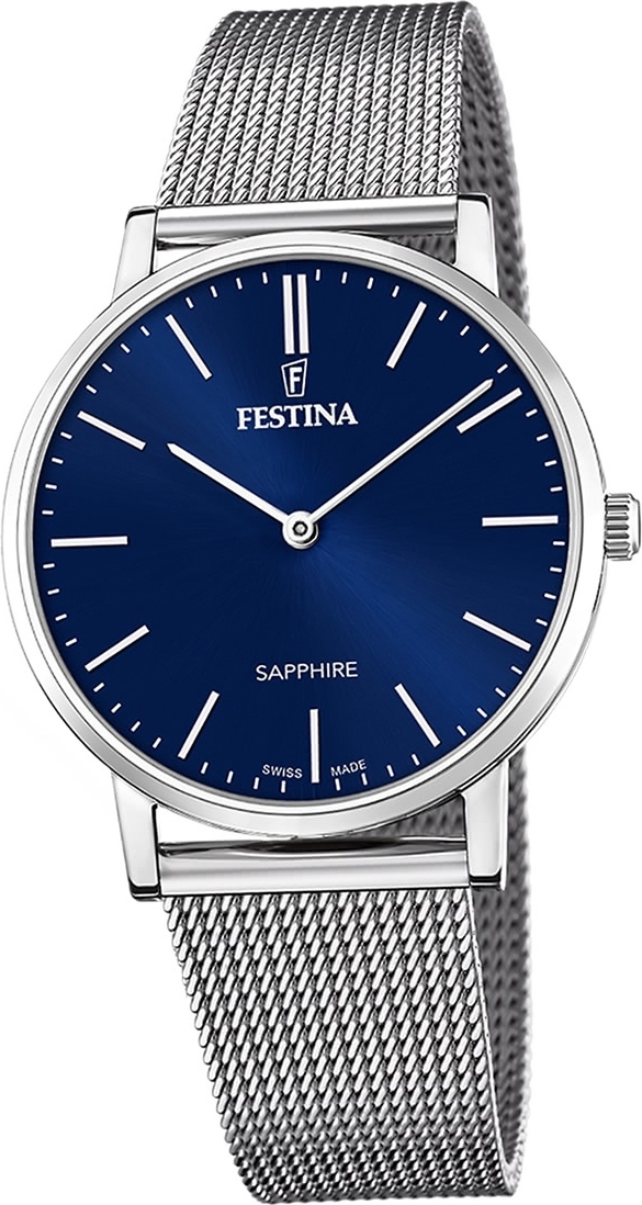 Festina pánske hodinky z ušľachtilej ocele strieborné Festina Swiss Made náramkové hodinky D2UF20014/2