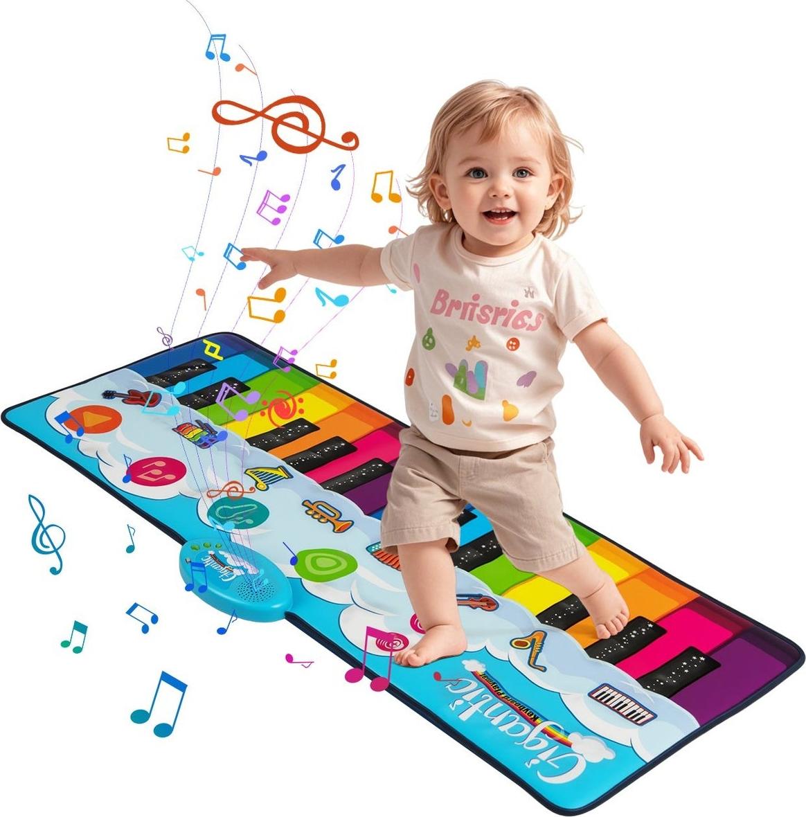 Northix Kinder-Klaviermatte mit 8 Instrumenten, 24 Tasten, 120x47 cm