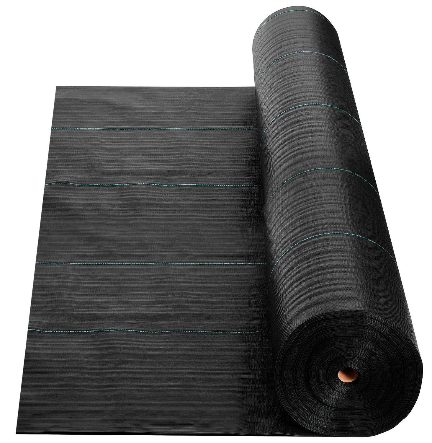 VEVOR Unkrautvlies, strapazierfähig, 4 x 35,1 m, 99,2 g/m², Landschaftsbauvlies, gewebtes Unkrautvlies, Gartenvlies, Unkrautbarriere, Bodenabdeckung zur Unkrautbekämpfung, Geotextilgewebe, Gartenmatte, schwarz