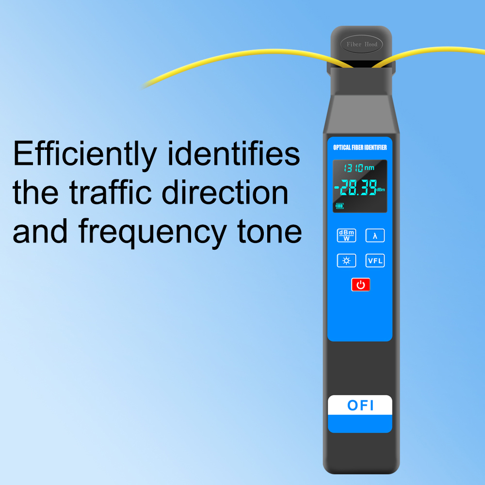 Profesionálny LCD displej Optický identifikátor vlákien Prenosný 4 v 1 svorka 10mw Vizuálny vyhľadávač porúch Identifikátor smeru optických vlákien Vhodný pre 3,0/2,0/0,9/0,25 mm vláknovú linku
