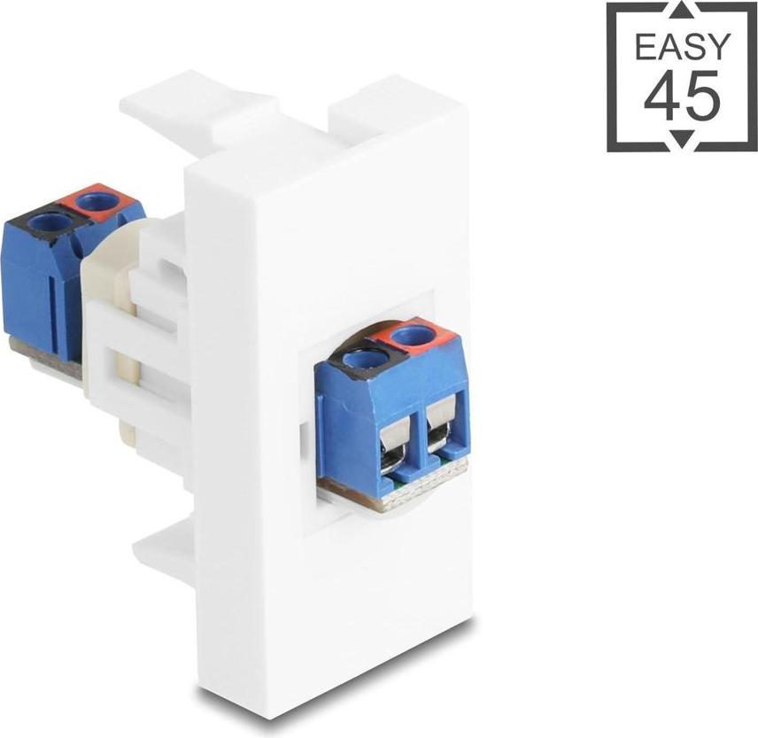 Delock Easy 45 Modul Terminalblock zu Terminalblock wei 90912