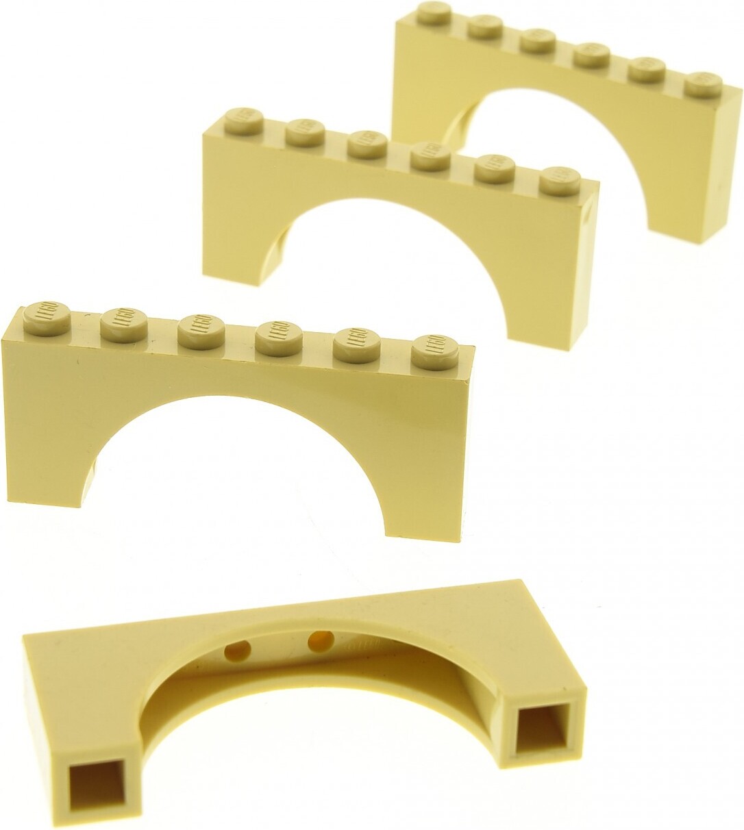 4x Lego Bogenstein 1x6x2 beige Bögen rund Brücke Burg Bogen Tor 15254 12939