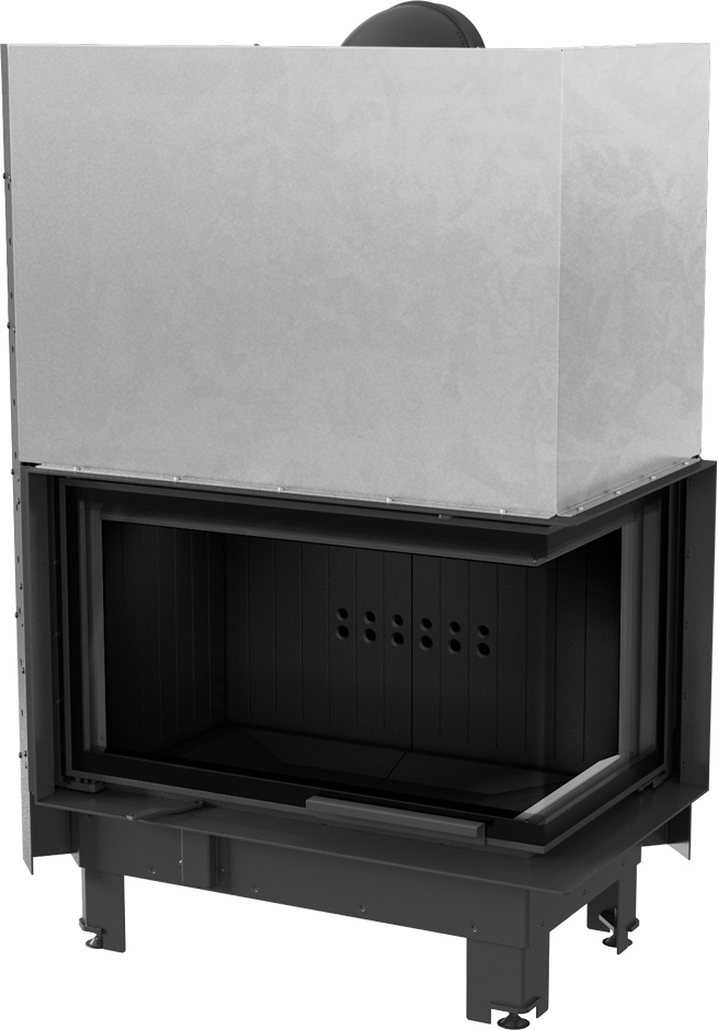 Oceľový krb MBO pravý 15 kW Ø 200 Výťah čierny thermotec