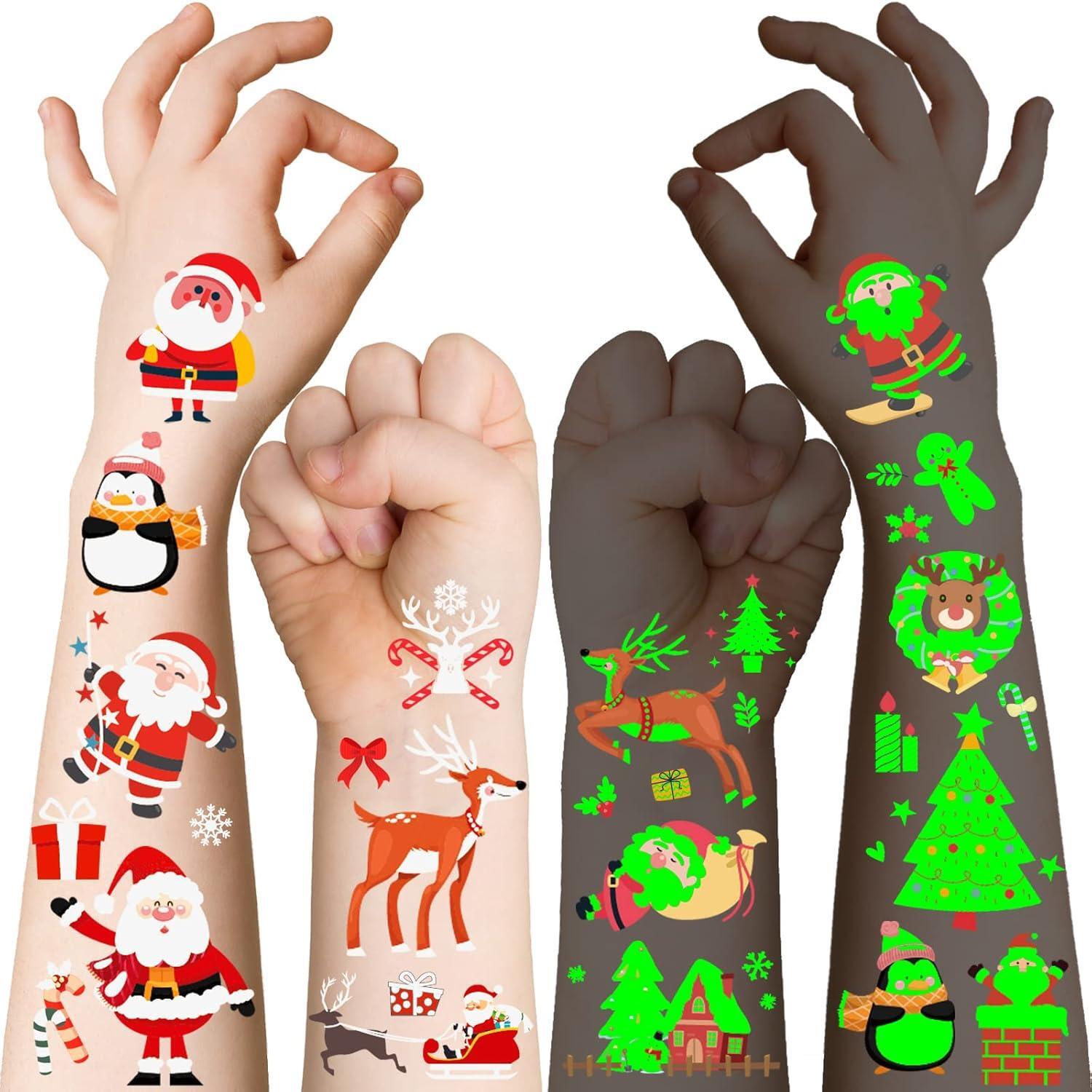 93 Glitzer-Tattoos Für Kinder – Weihnachtsmotive Zum Aufkleben, Wasserfest & Kinderfreundlich
