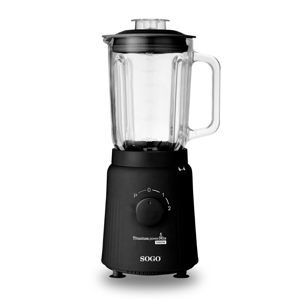 Sogo BAT-SS-5570, Tischplatten-Mixer, 1,5 l, Pulsfunktion, Eis-Crusher, 1 m, 1000 W
