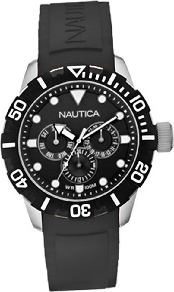 Nautica gumové dámske hodinky A13643G náramkové hodinky čierne Dámske hodinky D2UNA13643G