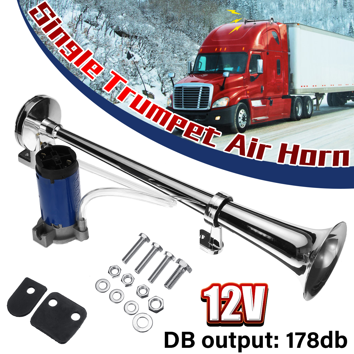 GLIME 178 dB Super Laut Air Horn Trompete Kompressor für Motorrad