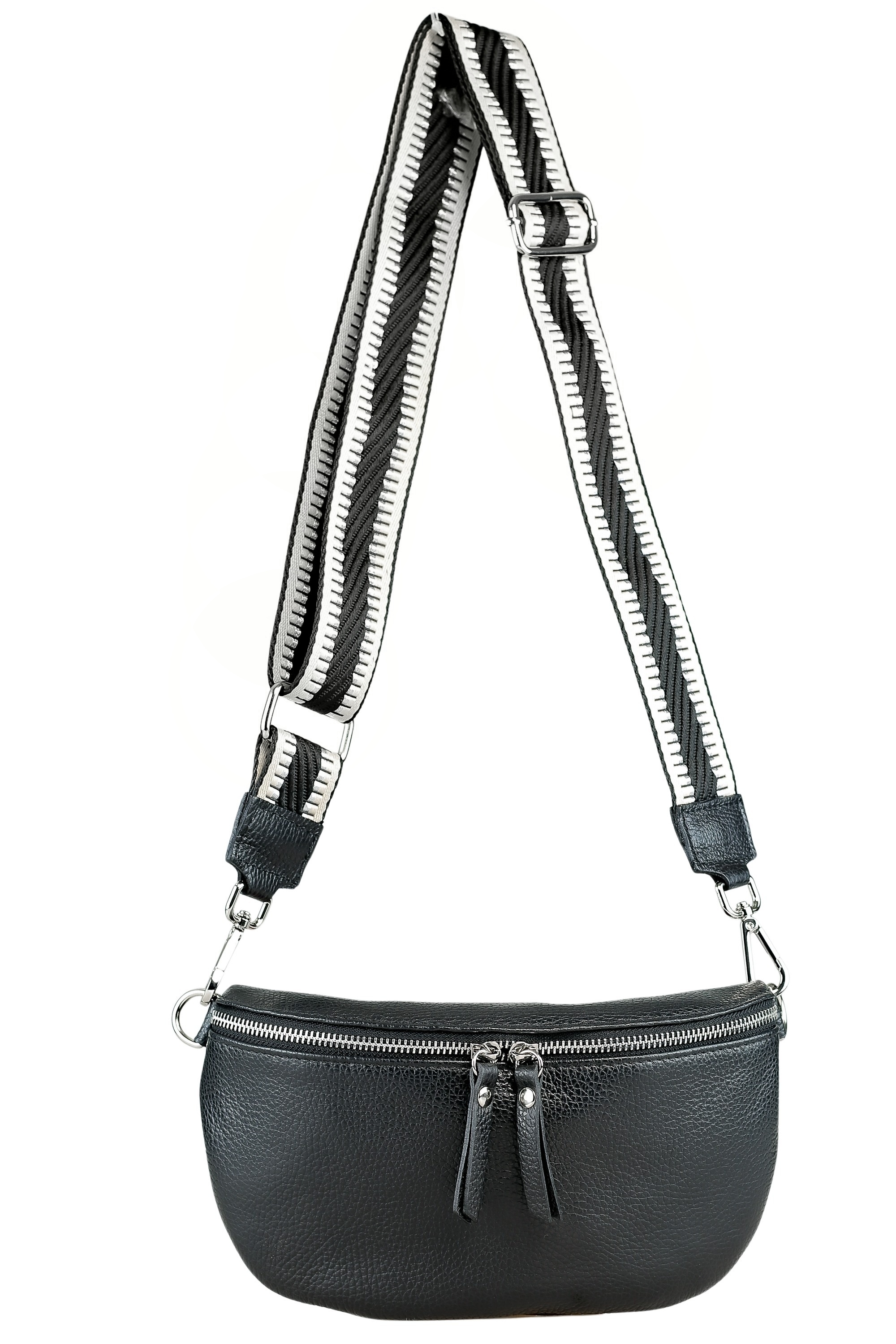 Umhängetasche Nico Ledertasche mit breitem Trageriemen von collezione alessandro