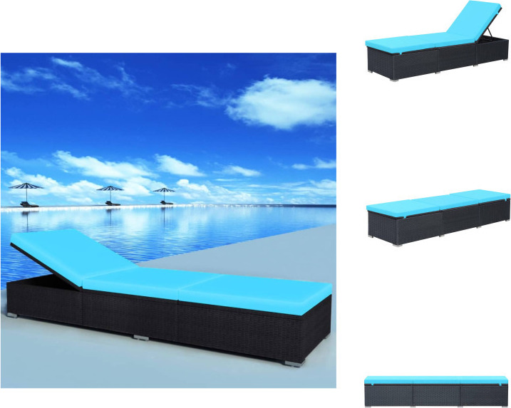 vidaXL Lehátko s vankúšom z polyratanu čierne - Lehátka