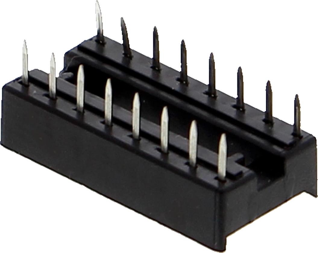 Funduino IC-Sockel, DIP-Buchse mit doppelten Federkontakten - 6P bis 24P, 7.62mm Reihenabstand Kontakte: 16 Kontakte