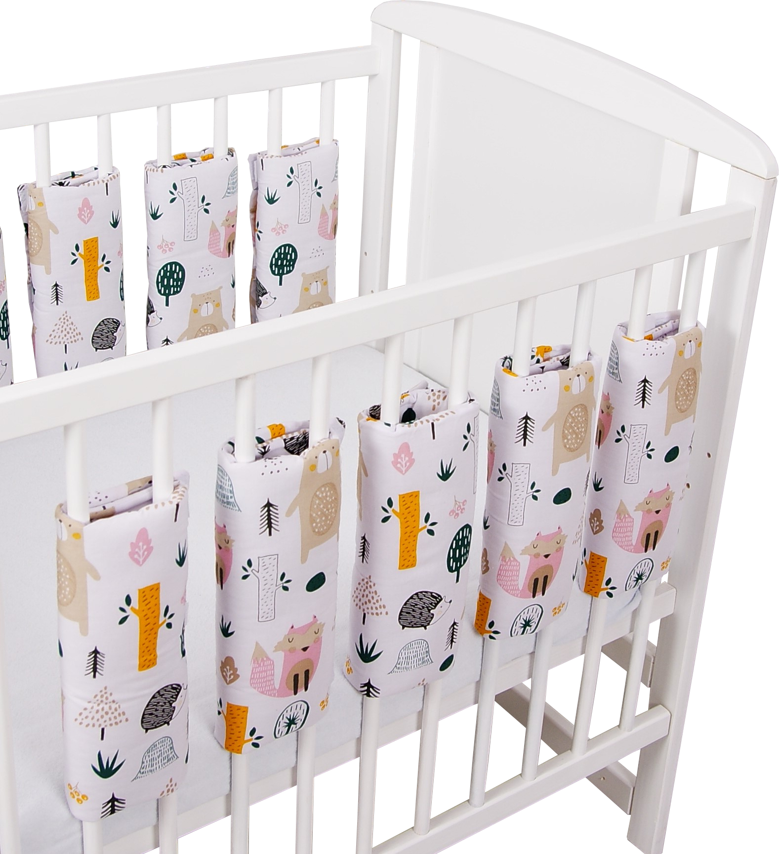 Barrière Lit Coton Protection De Lit Bébé 38x30cm - 100% Coton, Fermeture Velcro | Motif étoiles Grises Contour De Lit Bébé
