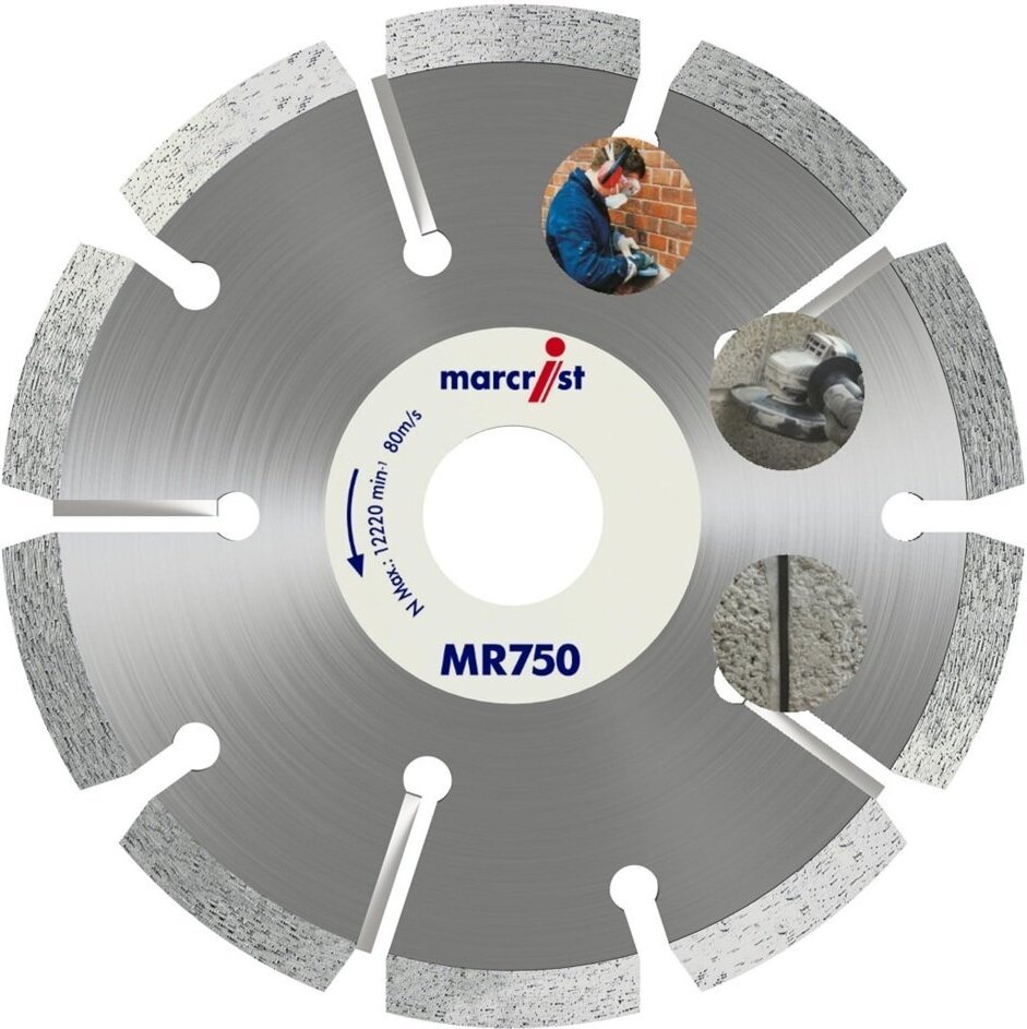 Marcrist Diamant-Mörtelräumer MR750 Ø 115 x 22,23mm für 4,5mm Schlitze