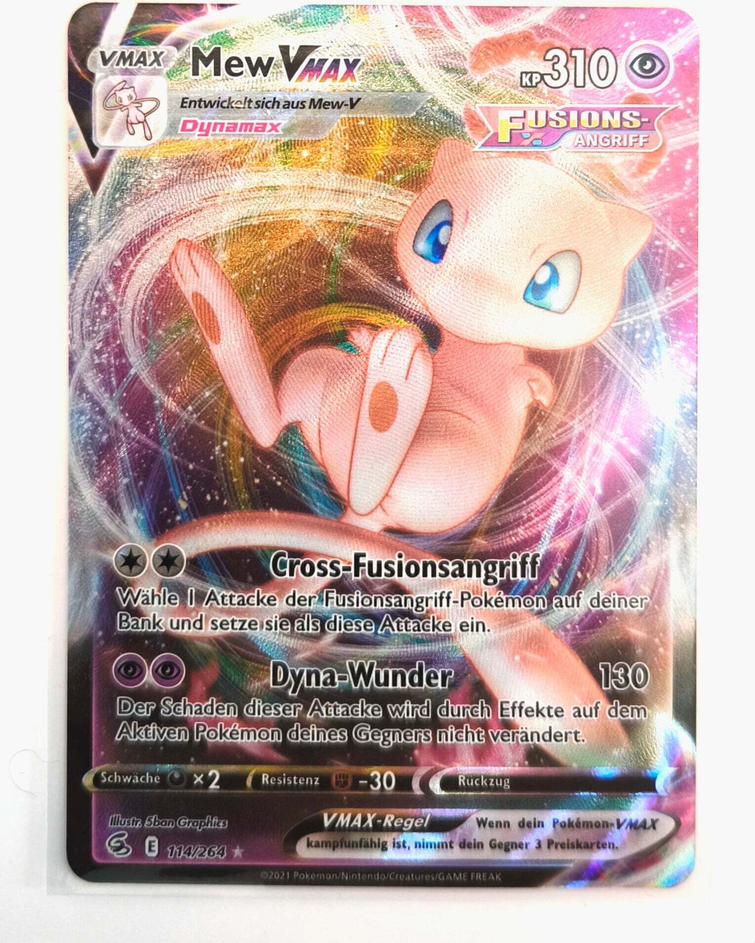 The Pokemon Company Pokemon Karte Mew VmaxFull-Art Ultra Rare 114/264 POK-114/264