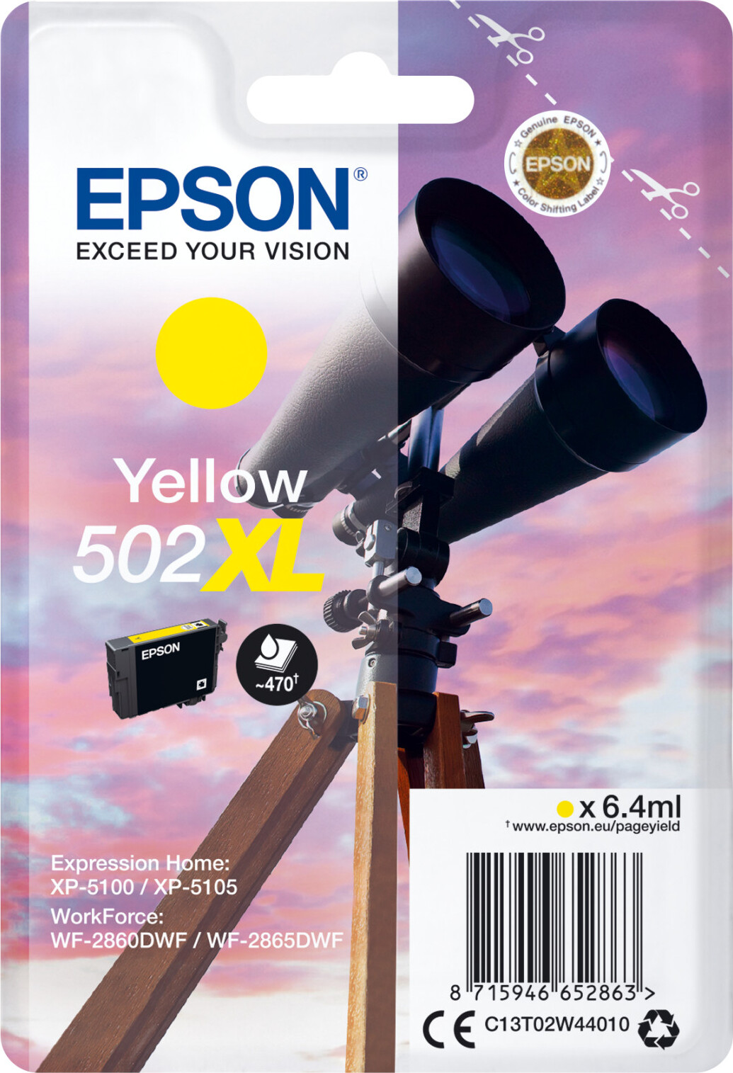 Epson 502XL - 6.4 ml - mit hoher Kapazitt - Gelb C13T02W44020