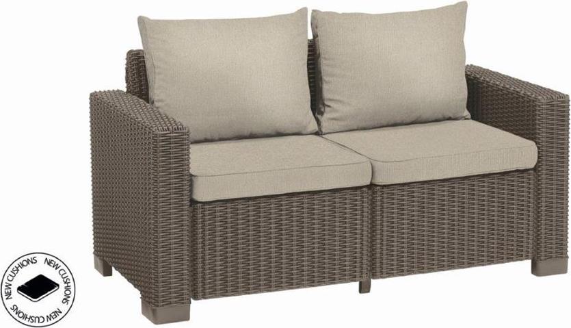 Gartenmöbel Keter California zweisitziges Sofa Cappuccino