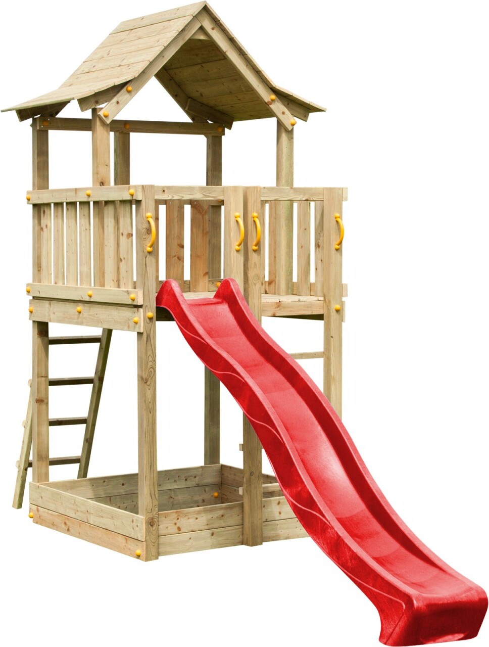 Spielturmking Spielturm PAGODA mit Rutsche - Rot 1,50 m DH445