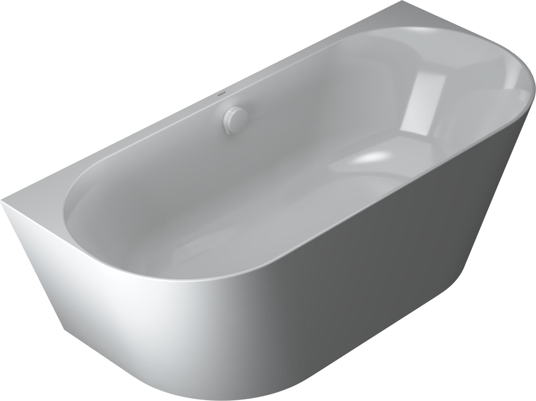 VIGOUR DERBY V3 Acryl Vorwandbadewanne 180 x 80cm mit Überlaufbefüllung, weiß glanz